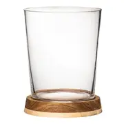 Tempa Harvey 2915ml Glass Ice Bucket Barware Container w/ Wooden Base Clear