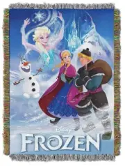 Disney Frozen Storybook Princess Elsa Anna Kristoff Olaf Throw Blanket BRAND NEW