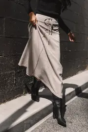 [PUP52] Lucille Knit Skirt - Silver 6 Silver