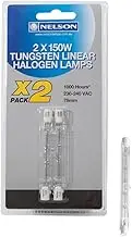 Nelson R75 J Type Clear Linear Twin Pack Tungsten Halogen, 150 W