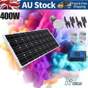 400W Mono Solar Panel Kit 12V Caravan Camping Home Battery Charging Controller