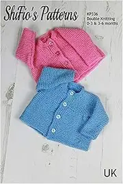 Knitting Pattern for Baby Babies Baby’s Babys Cardigan Cardi Boys Girls boy Girl Plain Round Neck Double Knitting dk 0 to 3 Months and 6