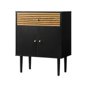Oikiture Sideboard Buffet Storage Cabinet Black 76cm