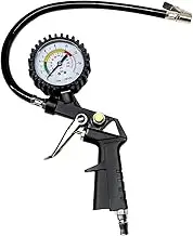 Professional Tire Pressure Gauge 0-230PSI (16 Bar) with Air Chuck - Heavy Duty Tyre Inflator Meter for Car Truck Bike Motorcycle Air Compressor Accessories