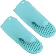 CONGARTENO Silicone Oven Mitts Set Heat Resistant Kitchen Gloves Baking Mittens Hanging Loop for Cooking