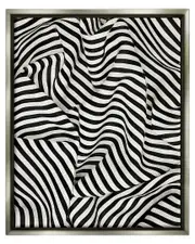 Folded Striped Drapery Pattern Framed Floater Canvas Wall Art by Ashley Aldridge