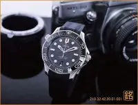在飛比找Yahoo!奇摩拍賣優惠-大銘腕錶 全新現貨 OMEGA 歐米茄  黑海馬膠帶款 42