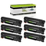 6 Pack CF283X 83X Black Toner Cartridge Compatible For HP LaserJet M201dw M225dn