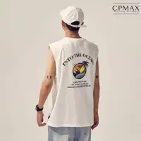 在飛比找momo購物網優惠-【CPMAX】韓版夏威夷風純棉無袖背心(寬鬆背心 圓領上衣 