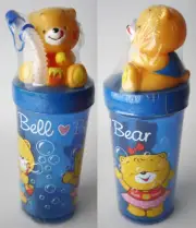 VINTAGE 90'S BELL BEAR TUMBLER DRINKING CUP BOTTLE NINETY NINE BLUE NEW SEALED !