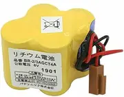 QULONG (1-Pack BR-2/3AGCT4A with Brown Plug 6V 4400MAH Non Rechargeable Lithium Battery Replace for A98L-0031-0025, A98L00310025, BR-2/3AGCT4A, BR2/3AGCT4A