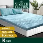 Giselle Bedding Memory Foam Topper 8cm King Mattress 7-Zone Cool Gel Bamboo