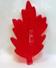 HRM Vintage Design Red Plastic Cookie Cutter - Oak Leaf Fall Thanksgiving Nature