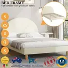 Bed Frame Queen Double King Single Size Fabric Arched Bedhead Platform Beige NEW
