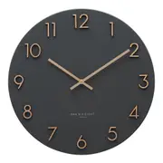 KATELYN Charcoal Grey 40cm Metal Wall Clock