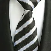 Tie Grey Brown Stripe tie Business tie White Collar Professional tie.