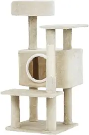 i.Pet Cat Tree Cats Tower Ultimate Scratching Post Pet Bed, 90cm Height Beige Pets Scratcher Cardboard Posts Indoor Kittens Wooden Play House Towers and Trees Corner Toys with Condo
