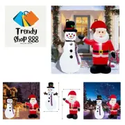 Set of 2 Christmas Inflatables Lighted Santa Claus and Snowman, 4FT Blow Up I...