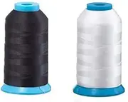 Set of 2 Huge Bobbin Thread for Sewing and Embroidery Machine 1 Black and 1 White 5500 Yards Each - Polyester - Embroidex - 90 Weight