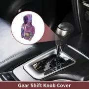 Bright Hoodie Style Automotive Manual Gear Shift Knob Cover Purple Fabric