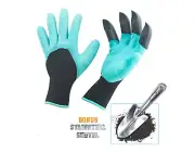 NEW in Bag Garden Genie Gloves w/Right Hand Claws Bundle Stainless Steel Trowel