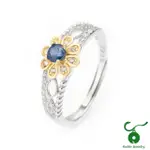 【K.D.J 圓融珠寶】天然藍寶石花朵活圍戒指