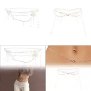 Waist Chain Belt for Party Dress Stylish Long for Ladies Layered Belly Chain