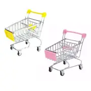 2 Pcs Mini Shopping Cart Supermarket Handcart Shopping Utility Cart Mode Stor...