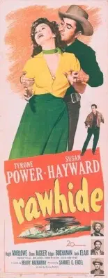 Rawhide Susan Hayward Tyrone Power Movie Poster 17 X 12 Reproduction