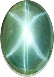 [GEMHUB] 8 Rays Natural Green Star Sapphire 13 mm 9.5 Carat 1 Pc Loose for Necklace Stunning Star 8 Rays Green Cabochon Sapphire, Medium, Gemstone, 6 rays green star sapphire, Medium, Gemstone, 6 rays