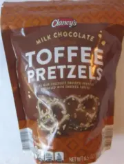 CLANCY'S MILK COVERED CHOCOLATE TOFFEE PRETZELS 6.5-OZ BAG