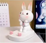 Cell Phone Stand for Desk Cute Bunny,Creative Phone Holder Modern Living Room Home Decoration,White