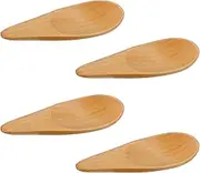 4pcs Handmade Tiny Wooden Spoons, 2.76x0.98 Inch Wooden Spice Spoons Practical Mini Condiment Spoons Small Spoons for Salt Sugar Spices Sauces Honey Mustard
