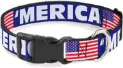 Flag Blue/White/Red Plastic Clip Collar, Medium/11-17" 1" Wide