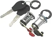 TGMGADANTV Door Lock Set Barrel & Keys Compatible with Nissan Compatible with MICRA K11 & Compatible with Primera P10 Door Lock Protective Cover