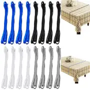 16 Pack Table Bungees, 4 Colors Tablecloth Strap Elastic Band Shock Absorbent