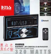 BOSS Audio Systems 850BRGB Car Stereo - 2 Din, Bluetooth Audio, MP3 Player, CD