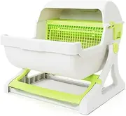 Bewinner Self Cleaning Cat Litter Box Enclosure Semi Automatic, PP Plastic Easy Assembly Tipping Bucket Style Large Kitty Litter Box for Indoor Cats
