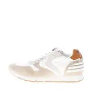 VOILE BLANCHE men shoes Sand beige suede white nylon fabric Liam Power sneaker