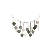 Macrame Leaf Wall Hanging 47x26'' Handmade Textile Wall Hanging Boho Green Ta...