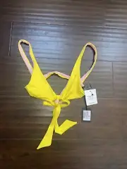 Dsquared2 $129 Women's Yellow Triangle Bikini Top Tie front - NWT 40 XS ITALY
