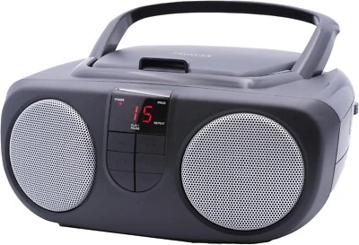 Portable Top-Loading CD Boombox Cassette Player/Recorder with AM/FM Stereo Radio