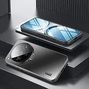 [TIANYUE] Case for Oppo Find X8 Ultra, Slim Shell Film Integrated Mobile Phone Case with Camera Lens Cap, PC Hard Cover with Holder for Oppo Find X8 Ultra Black