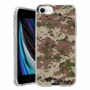 For Apple iPhone SE 3rd 2nd Gen TPU Case Cover+Glass(Digi Woods Camo)