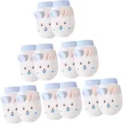 [Holibanna] 6 Pairs Scratch Newborn Gloves Breathable Drawstring Design for Skin Friendly Protection for Delicate Skin Mixed Style and Color for Wearing