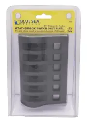 BLUE SEA 4307 WeatherDeck Waterproof Switch Panel 6 Position 12V 24V
