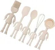 Zerodeko Cartoon Silicone Egg Beater Baking Set 5-Piece Kitchen Tool Kit Scratch-Resistant Comfortable Grip