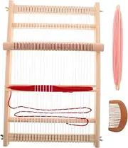 Abaodam Kids Wooden Loom Weaving Craft Kit Knitting Loom for Toddlers DIY Craft Set