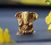 Esplanade Brass Ganesha Idol for Car Dashboard God Idol - 1.2" Inches Ganesha Murti for Desk Decor, Ganapati Statue, Ganapathi Sculpture | Antique Design | Home Decor Gift Showpieces