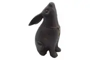 Mr Gecko Rabbit Statue Cast Iron Handcrafted Antique Rust Door Stop Garden Statue